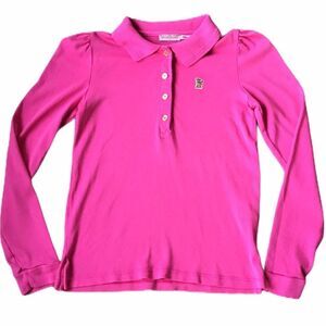 Juicy Couture Girls Long Sleeve Button Up Polo Pink Top Kids 12